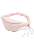 WESTBRONCO Puffer Fanny Packs for Women Small Crossbody Sling Bag, Nylon Quilted Belt Bag for Travel Hiking Running Waist Bag with Adjustable Strap - color: 202-Pink