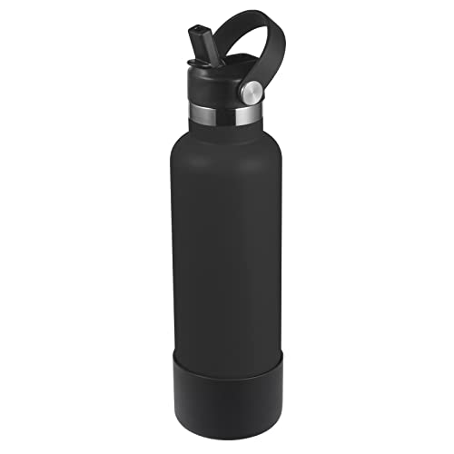 RRegeny Straw Lid fits Hydro Flask Standard Mouth, 21 24 oz, Sports Flex Cap Water Bottle Accessories Replacement Top - color: Black+2pack