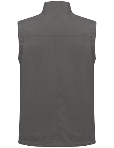 Little Donkey Andy Men's Lightweight Quick Dry Vest Windproof Sleeveless Jacket with 11 Pockets for Travel Fishing Hiking - color: Dark Grey, size: Small