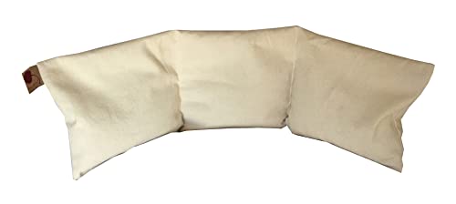 Triple Square Natural Denim Cherry Pit-Stone Pillow, Microwavable Hot/Cold Compress, Sustainable Heating Pad, Moist Heat, Muscle Joint Pain Relief - color: Unbleached, Bull Denim, Natural