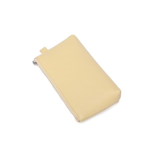 Small Makeup Bag for Purse, Leather Cosmetic (Almond Yellow) - color: PU/Almond Yellow