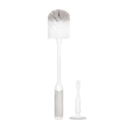 Ubbi Deluxe 2-in-1 Baby Bottle Cleaning Brush Set, Gray - color: Gray Deluxe Bottle Brush