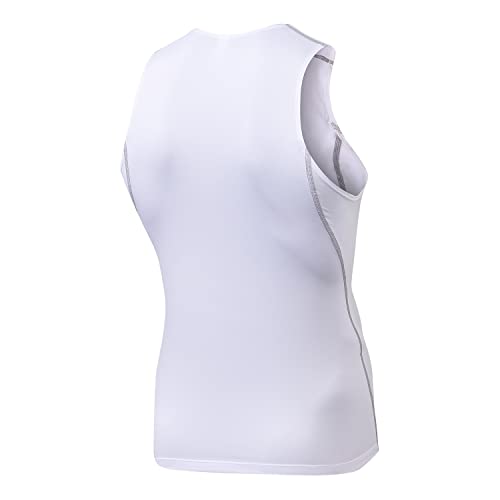 Mens 3 Pack Compression Tank Tops Sleeveless Compression Shirt - color: 3 Pack White, size: XX-Large