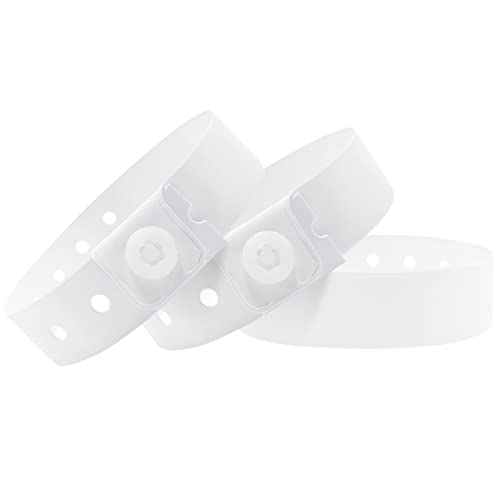 Plastic Party White Wristband 100 Pack, Vinyl Wristband for Event - color: White