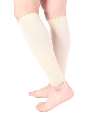 Doc Miller Compression Calf Sleeve for Men & Women, 20-30mmHg - color: Pale Skin, size: Small REGULAR
