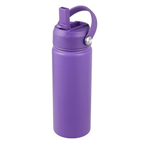 Straw Lid for Hydro Flask Wide Mouth, Lid with Flexible Handle and Straws, Replacement Sports Cap for Hydroflask 32 40 oz - color: Purple
