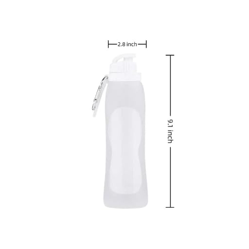 500ml TPU Collapsible Soft Flask, Folding Water Bottle for Hydration Pack Running Vest (White) - color: White
