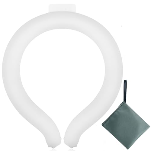 Neck CoolingTube with Insulated Bag, Reusable Ice Coolers Wearable Cooling Products, Neck Ice Coolers for HotWeather (White) - color: White