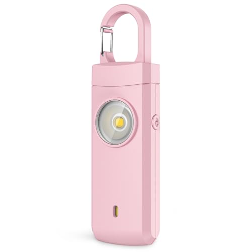 Rechargeable Personal Alarm for Women - Travel College Dorm Essentials - color: Light Pink