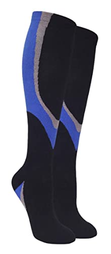 COUVER Unisex Graduated Athletic Compression Socks - color: Geometry Black / Blue, size: Small-Medium