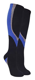 COUVER Unisex Graduated Athletic Compression Socks - color: Geometry Black / Blue, size: Small-Medium