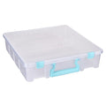 ArtBin Super Satchel 1-Compartment Craft Storage Box, Clear - color: Aqua Accents