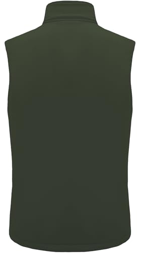 XinYangNi Men's Lightweight Softshell Golf Running Vest Outerwear Zip Up Fleece Lined Windproof Sleeveless Jacket for Hiking - color: Army Green, size: Small