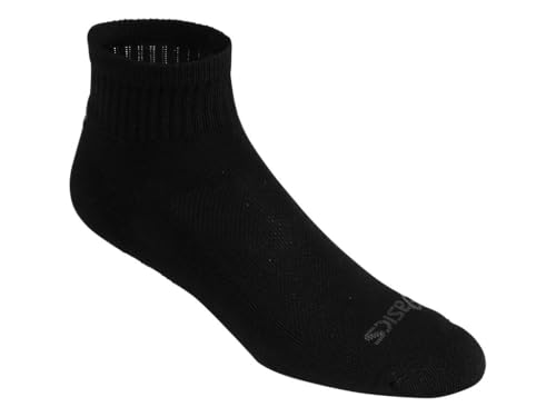 ASICS Cushion Quarter Running Socks - color: Black, size: Medium