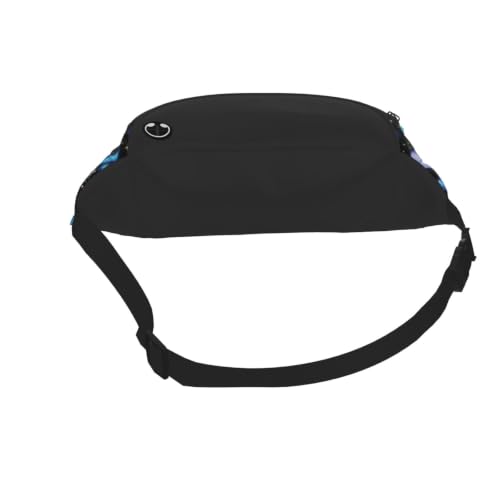 Dujiea Fanny Pack, Glowing Butterflies Waist Bag With Headphone Hole Belt Bag Adjustable Sling Pocket Fashion Hip Bum Bag For Women Men Kids Outdoors Casual Travelling Hiking Cycling - color: Glowing Butterflies