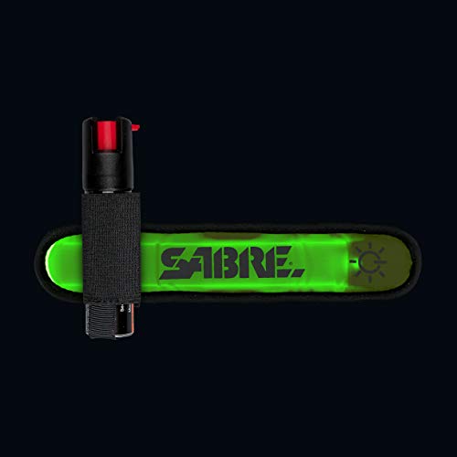 SABRE Runner Pepper Gel Spray for Running, Walking & Personal Safety - color: Pepper Gel with LED Arm Band, Yellow