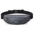 VULKIT Casual Lightweight Fanny Pack for Women & Men, Outdoor Belt Bag to Free Your Hands, Nylon Waterproof Waist Bag with Adjustable Elastic Band, Small Slim Fit Fashion Waist Pack, Grey - color: Grey