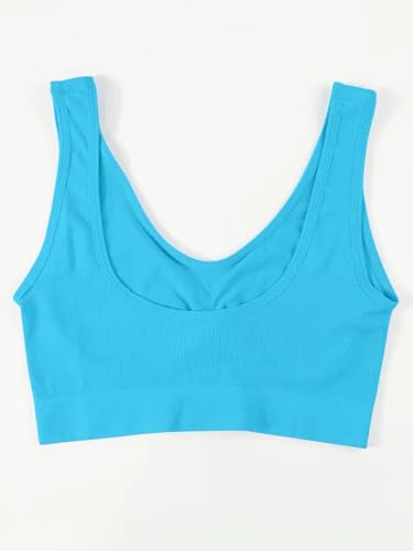 Boolavard Women's Seamless Sports Style Bra Crop Top Vest Stretch Shapewear - color: Aqua, size: 3X-Large