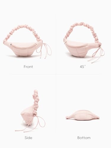 WESTBRONCO Puffer Fanny Packs for Women Small Crossbody Sling Bag, Nylon Quilted Belt Bag for Travel Hiking Running Waist Bag with Adjustable Strap - color: 202-Pink