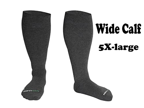 Big and Tall Compression Socks, Knee High, Cotton Blend