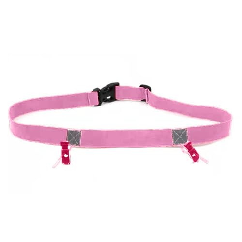 Stretch Fit Triathlon Number Belt No Pins Needed Comfortable Running Race Belt with Bib Holder for Marathon & More(Pink) - color: Pink