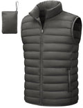 TACVASEN Men's Lightweight Packable Puffer Winter Warm Vests Outerwear - color: Dark Grey, size: XX-Large