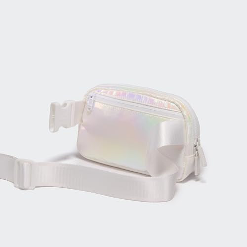 Pander Nylon Fanny Pack for Women, Two-Way Zipper Crossbody Bag - color: Iridescent