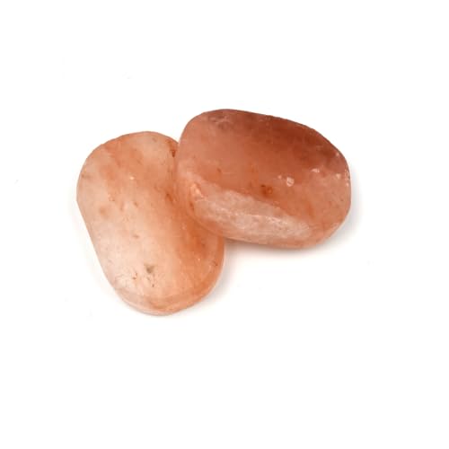 2 Pcs Himalayan Salte Stones Hot Massage Stones Set Warm Rocks Kit for Facial SPA Pink 3.14 x 2.36 in - size: STONE SHAPE