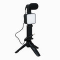 Professional Streaming Setup with LED Light, Microphone, Tripod Stand, Handheld, Universal Mount for Smartphone