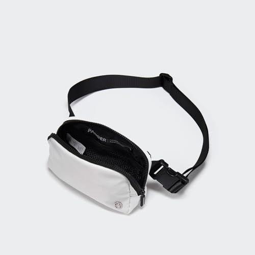Pander Nylon Fanny Pack for Women, Two-Way Zipper Crossbody Bag - color: White