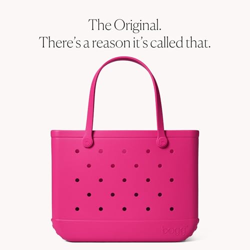 BOGG BAG Original Large Tote – 19” x 14” x 9” – Essential Bags for Beach, Pool, Boat, Sports, Tailgating, Cruise - color: Haute Pink
