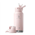 IDEUS 32oz Stainless Steel Insulated Bottle with 2 Leak-Proof Lids, Pink - color: Light Pink, size: 32 Ounces