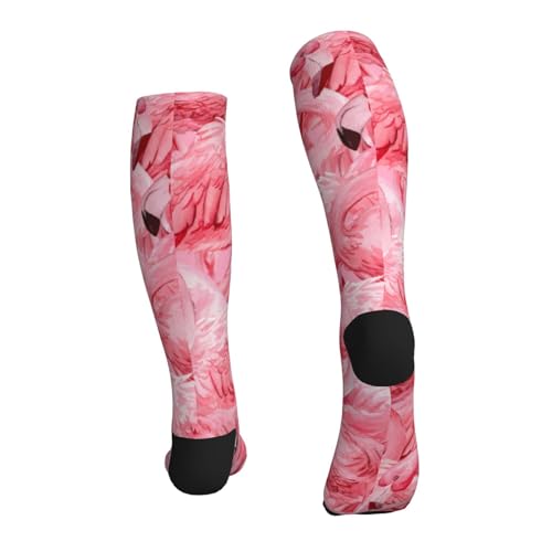 Compression Socks Women And Men For Nurses Travel Pregnancy Recovery Running Athletic - color: Hot Pink Flamingo
