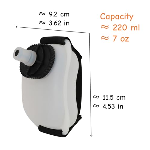 2 PCS Wrist Water Bottle 7oz/200ml Silicone Wearable Handheld Running Water Bottle for Hiking Gym Marathon Training Cycling Camping