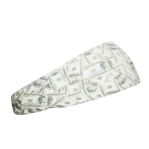 40+ Designs! Unisex Headband/Sweatband. Best for Sports, Fitness, Working Out, Yoga. Tapered Design - color: Money