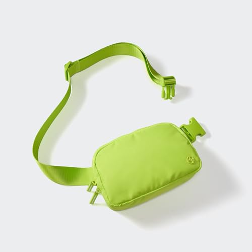 Pander Nylon Fanny Pack for Women, Two-Way Zipper Crossbody Bag - color: Grape Green