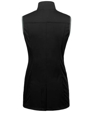 Little Donkey Andy Women's Lightweight Softshell Vest - color: Black-long, size: XX-Large
