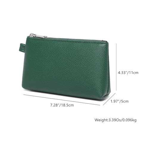 Small Makeup Bag for Purse, Leather Cosmetic (Forest Green) - color: PU/Forest Green
