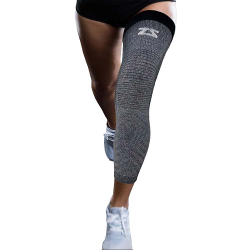 Zensah Full Length Long Leg Compression Sleeve - color: Heather Grey, size: Small