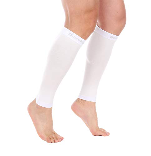 Doc Miller Compression Calf Sleeve for Men & Women, 20-30mmHg - color: White, size: Medium REGULAR