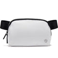 Pander Nylon Fanny Pack for Women, Two-Way Zipper Crossbody Bag - color: White