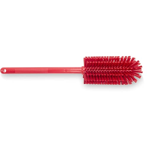 SPARTA Large Water Bottle Brush Ideal for Wide-Mouth Jars, Bottles and Tumblers, Dishwashing Tool with Handle for Home and Commercial Kitchens, Plastic, 16 Inches, Red, (Pack of 4) - color: Red