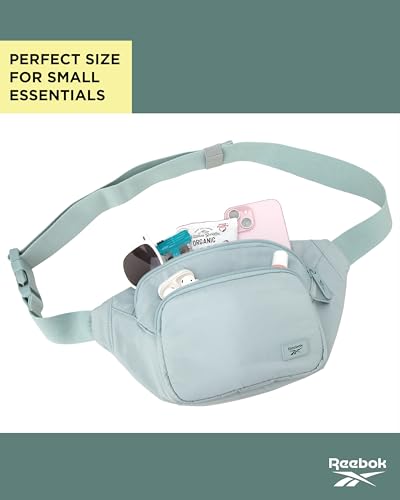 Reebok Belt Bag Fanny Pack for Women & Men, Adjustable Crossbody - color: Kat Boho Sage