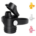 EIPOSAU Auto Flip Lid for Hydro Flask Standard Mouth Bottle, Spout lid for HydroFlask Narrow Mouth Bottle, Replacement Lid with Button Lock - color: Black