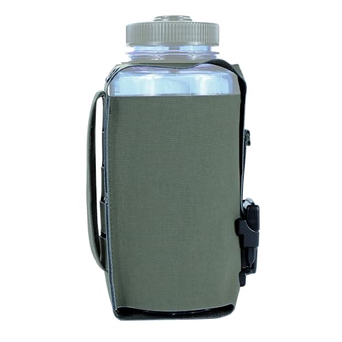 Water Bottle Pouch Molle, Tactical Canteen Pouch for 32oz Nalgene Bottle - color: Ranger green