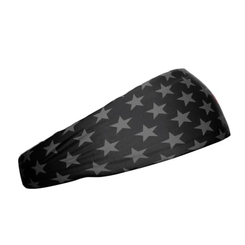 40+ Designs! Unisex Headband/Sweatband. Best for Sports, Fitness, Working Out, Yoga. Tapered Design - color: Thin Red Line