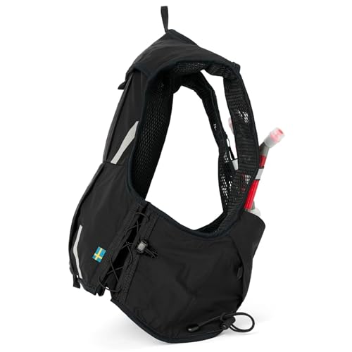 USWE Pace - Running Vest Hydration Pack with 2 x 500ml UltraFlask, Backpack for Men and Women - style: 8L, Black, Small