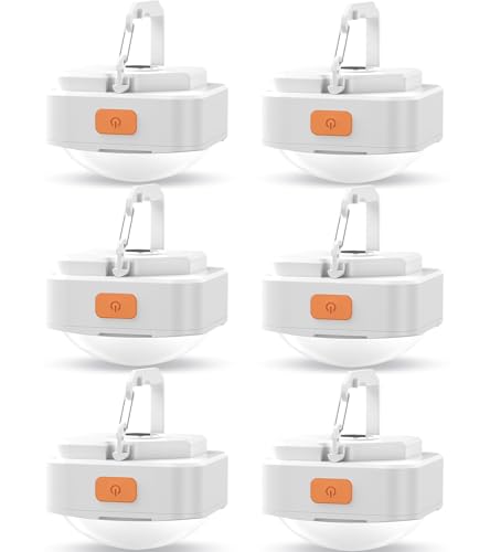 FLY2SKY 6Pack LED Rechargeable Camping Lights Tent Lantern Mini Emergency - style: 6 Pcs White