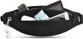 Running Belt Fanny Pack, Running Waist Pack for Women & Men USA Patented Hands-Free Reflective Runner Pouch Belt Fitness Workout Bag No-Bounce Adjustable Sport Travel Fanny Pack Cell (Black) - color: Black