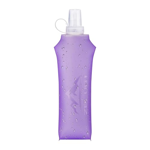 Zelvot Running Vest Collapsible Water Bottle, TPU 500ml Soft Flask (Purple) - color: Purple, size: 16.9 Ounces